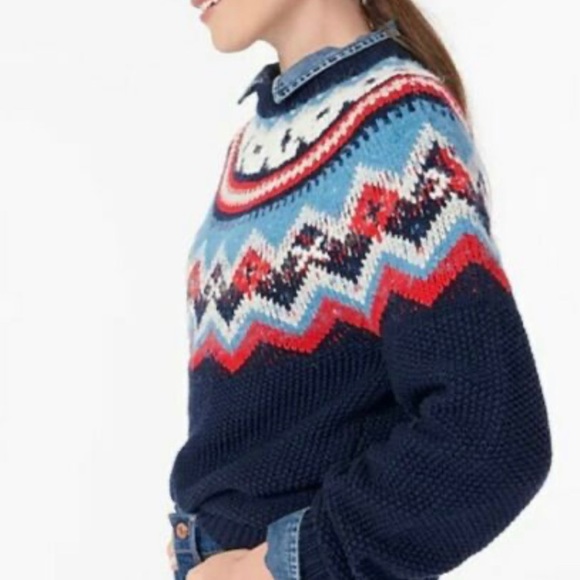 NAVY CHERRY 🍒 Zigzag Fair Isle sweater - Picture 10 of 11